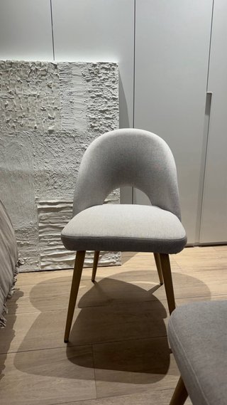 4 Sillas Comedor Tela y Madera