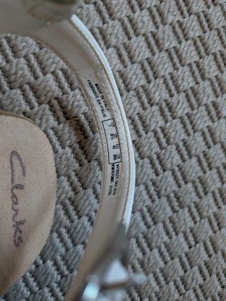 Sandalias blancas, cuña de 7 cm, n° 41, Clarks