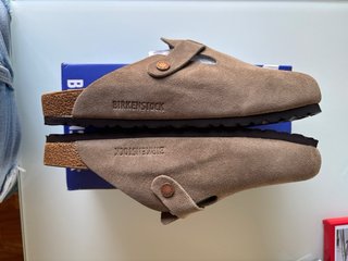 Birkenstock Boston Camoscio Beige/Marrone Tg 43