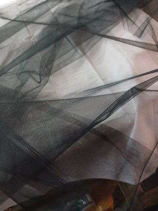 Tull negro velo de novia por metros
