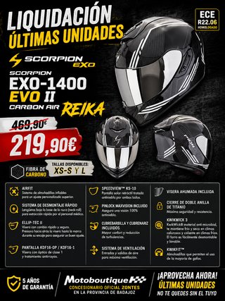 Casco Scorpion EXO-1400 EVO II CARBON AIR REIKA