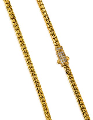 Cadena eslabón cubana 44cm oro 18k - ref.16044