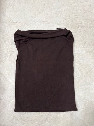 Camiseta Zara Marrón Drapeada