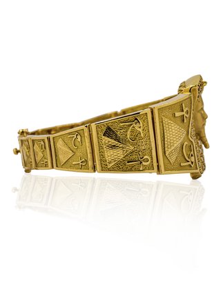 Brazalete faraón circonitas 6.5cm oro - ref.16045