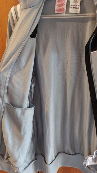 Felpa Adidas uomo zip grigia e nera taglia M