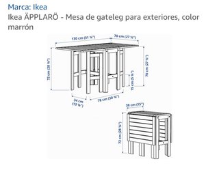 Mesa plegable exterior Ikea ÄPPLARÖ y 4 sillas