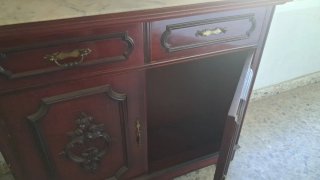 Mueble de entrada madera y mármol