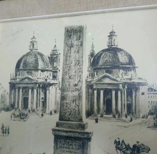 Disegno di Livio Apolloni Roma Antica in cornice