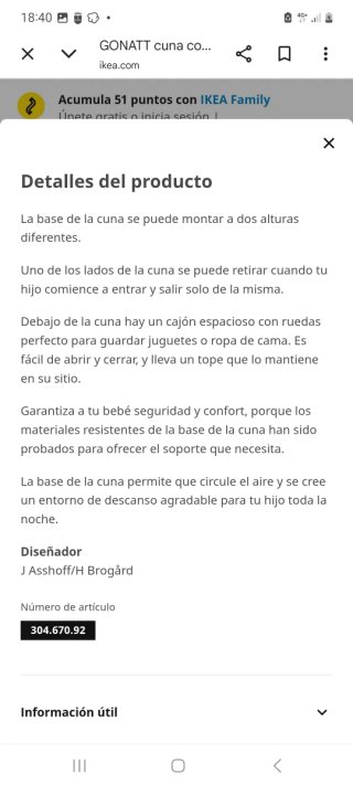 Cuna con cajón,incluye colchón