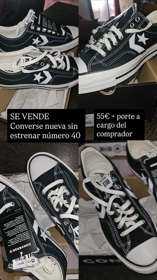 Converse Star Player negras talla 40