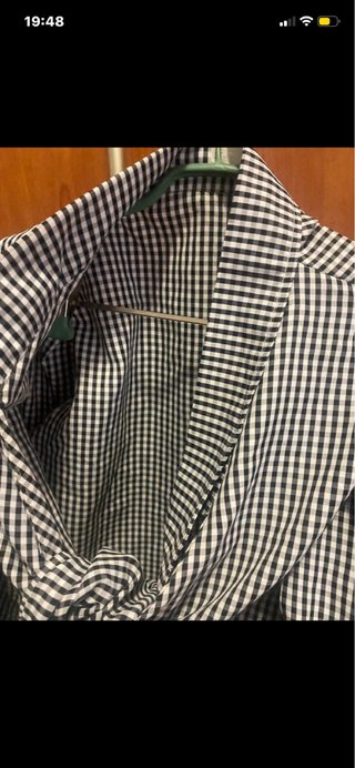 Camicia vichy Bianca e nera con maniche a sbuffo