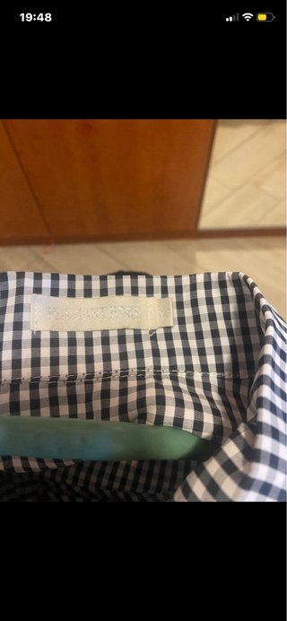 Camicia vichy Bianca e nera con maniche a sbuffo