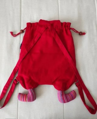 Mochila búho patchwork roja