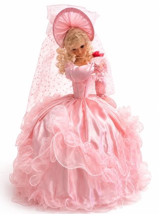 Muñeca de Porcelana Coleccionable en Vestido Rosa