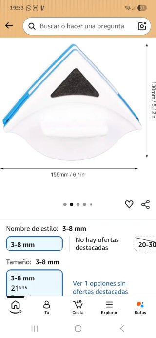 Limpiador de cristales imantado