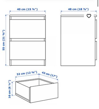 Cajonera MALM IKEA 2 cajones