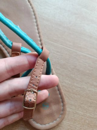 Sandalias planas turquesa mujer talla 39