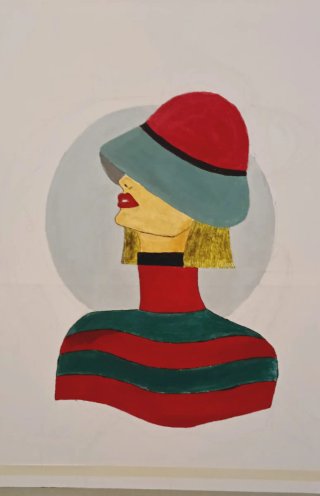 Cuadro decorativo moderno Mujer con sombrero (50 ×