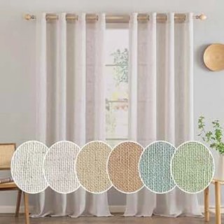 Cortinas Lino Natural blanco MIULEE 245x140