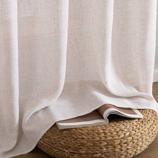 Cortinas Lino Natural blanco MIULEE 245x140