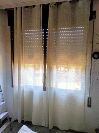 Cortinas Lino Natural blanco MIULEE 245x140