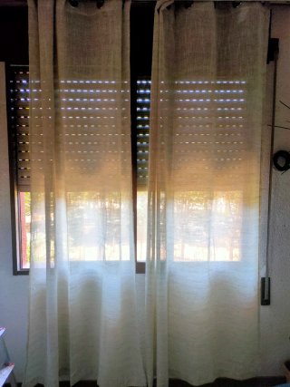 Cortinas Lino Natural blanco MIULEE 245x140