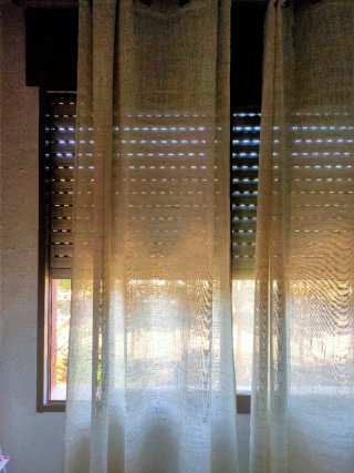 Cortinas Lino Natural blanco MIULEE 245x140