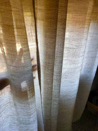 Cortinas Lino Natural blanco MIULEE 245x140