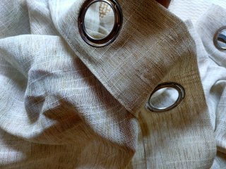 Cortinas Lino Natural blanco MIULEE 245x140