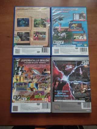 Confezione 4 Giochi PS2: Peter Pan, Sims 2, Dragon Ball