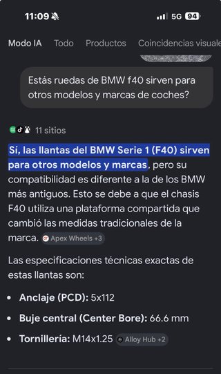 RUEDAS COMPLETAS BMW F40 Compatibilidad mira fotos