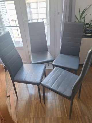 Juego de 4 sillas de comedor grises