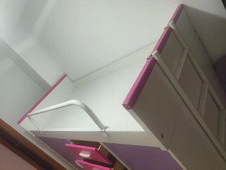 Habitación infantil modular morada y rosa