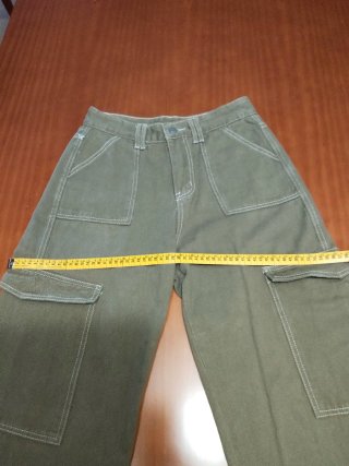 Pantalón cargo vaquero mujer verde