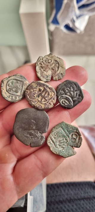 Monedas antiguas españolas Maravedís resellos