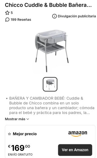 Bañera cambiador CHICCO Cuddle Bubble