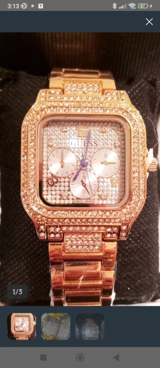 Reloj Guess Dorado y Plateado con Cristales