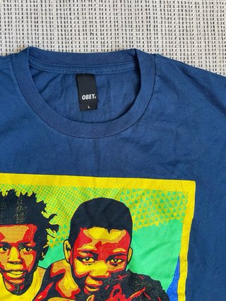 Camiseta Obey HAITI - Azul marino - Talla L
