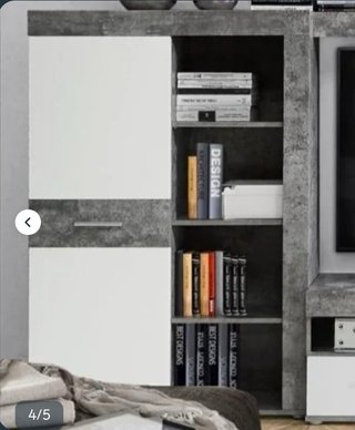 Mueble de almacenaje blanco y gris