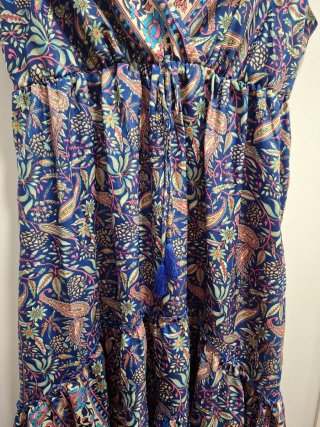 Vestido boho estampado azul