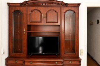 Mueble salón clásico madera vitrina gran capacidad