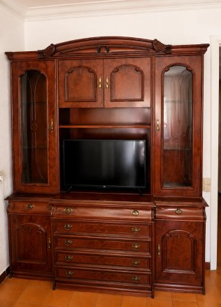 Mueble salón clásico madera vitrina gran capacidad