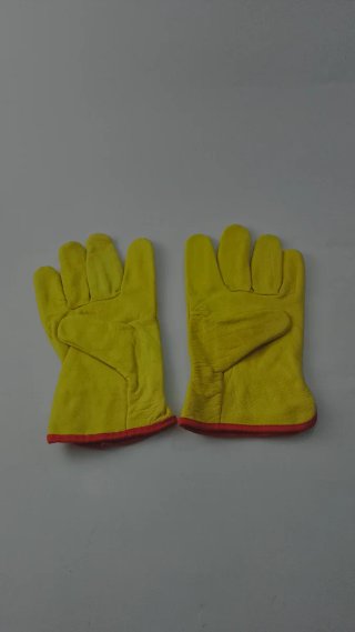 Guantes piel Cofan Talla 9-L Amarillo/Rojo