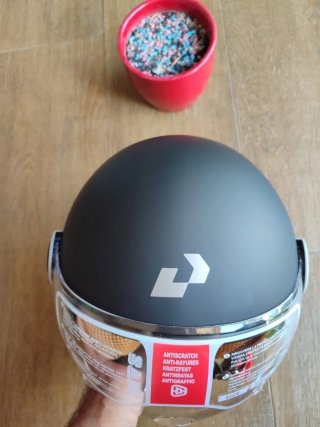 Casco Moto Jet Retro Negro Mate Talla L