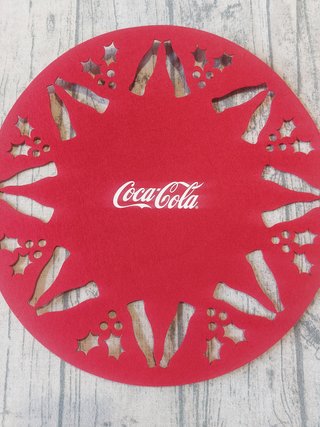 4 Tovagliette Coca Cola Natale Feltro 38cm