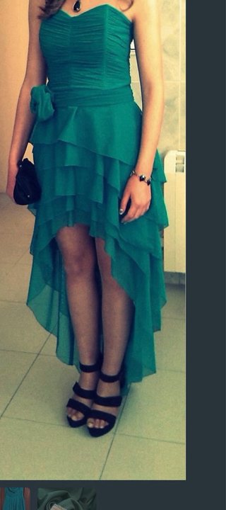 Vestido verde fiesta largo