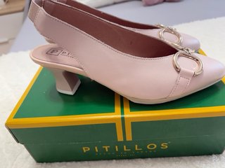 Zapatos Pitillos Slingback Beige/Rosa