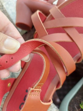 Sandalias de piel color rojo talla 41
