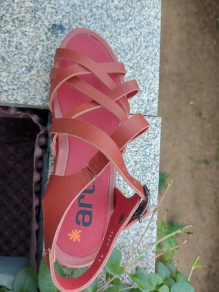 Sandalias de piel color rojo talla 41