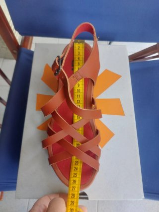 Sandalias de piel color rojo talla 41